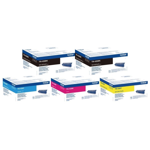 Set Cartuse Toner Brother Original 2x TN426BK Negru, 1x TN426C Cyan, 1x TN426M Magenta, 1x TN426Y Galben, 37500 Pagini si stick USB