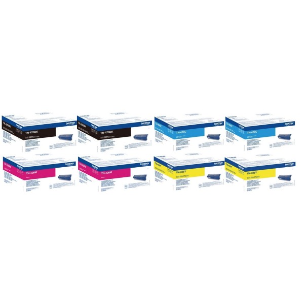Set Cartuse Toner Brother Original 2x TN426BK Negru, 2x TN426C Cyan, 2x TN426M Magenta, 2x TN426Y Galben, 57000 Pagini si stick USB