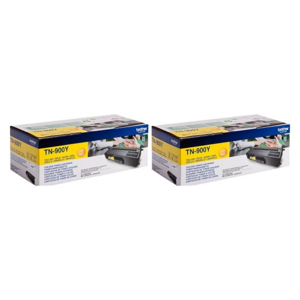 Set Cartuse Toner Brother Original 2x TN900Y Galben 12000 Pagini si stick USB