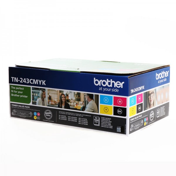Set Cartuse Toner Brother Original 1x TN243BK Negru, 1x TN243C Cyan, 1x TN243M Magenta, 1x TN243Y Galben, 4000 Pagini si stick USB