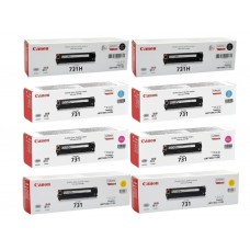 Pachet Cartuse Toner Original Canon 2x CRG-731HB Negru, 2x CRG-731C Cyan, 2x CRG-731M Magenta, 2x CRG-731Y Galben, 13800 pagini si stick USB