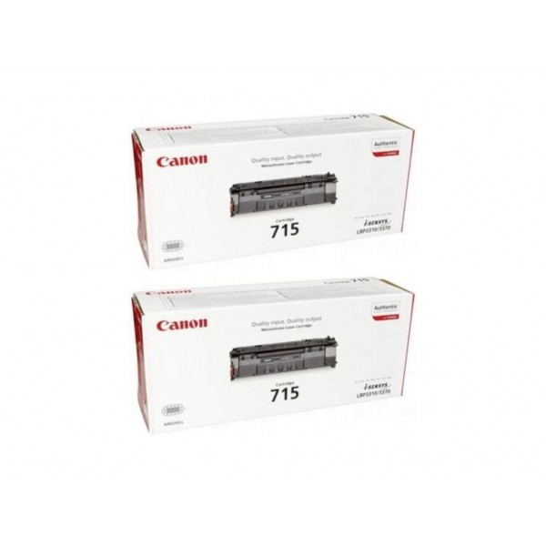 Pachet Cartuse Toner Original Canon 2x CRG-715B Negru 7000 pagini si stick USB
