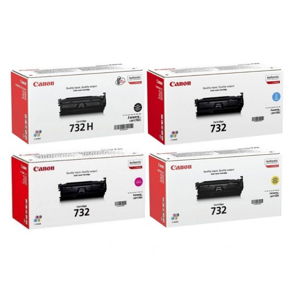 Pachet Cartuse Toner Original Canon 1x CRG-732HB Negru, 1x CRG-732C Cyan, 1x CRG-732M Magenta, 1x CRG-732Y Galben, 31200 pagini si stick USB