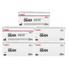 Pachet Cartus Toner Original Canon 2x CRG-064HB Negru, 1x CRG-064HC Cyan, 1x CRG-064HM Magenta, 1x CRG-064HY Galben, 57500 pagini si stick USB
