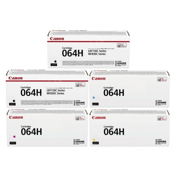 Pachet Cartus Toner Original Canon 2x CRG-064HB Negru, 1x CRG-064HC Cyan, 1x CRG-064HM Magenta, 1x CRG-064HY Galben, 57500 pagini si stick USB
