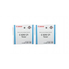 Pachet Cartuse Toner Original Canon 2x C-EXV21C Cyan 28000 pagini si stick USB