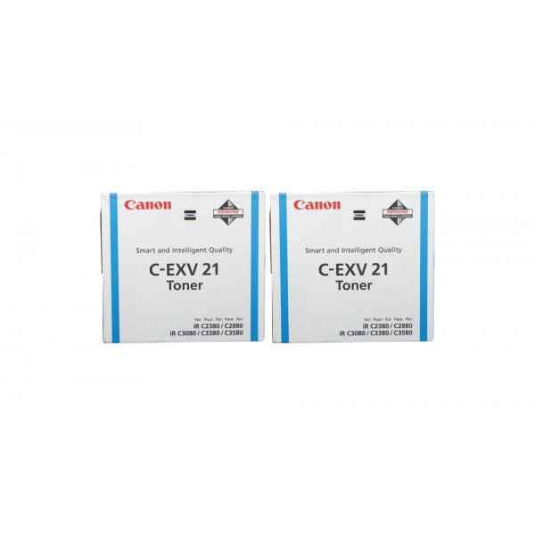 Pachet Cartuse Toner Original Canon 2x C-EXV21C Cyan 28000 pagini si stick USB