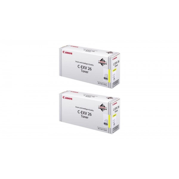 Pachet Cartuse Toner Original Canon 2x C-EXV26Y Galben 12000 pagini si stick USB