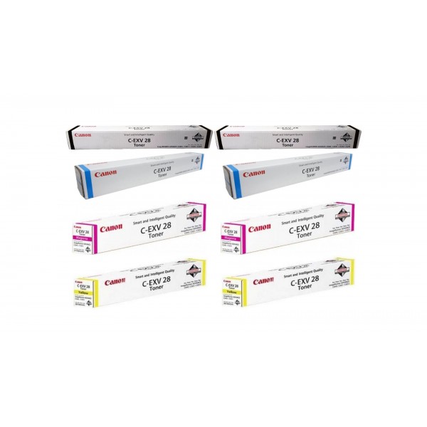 Pachet Cartuse Toner Original Canon 2x C-EXV28B Negru, 2x C-EXV28C Cyan, 2x C-EXV28M Magenta, 2x C-EXV28Y Galben, 316000 pagini si stick USB