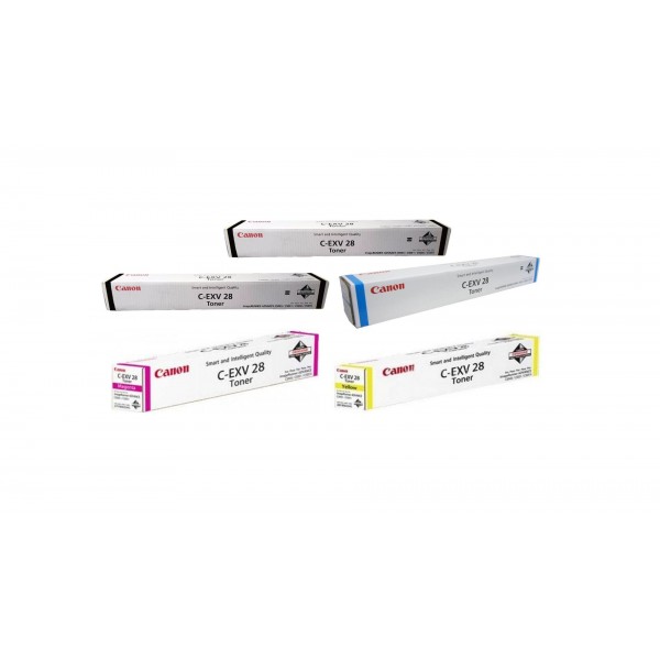 Pachet Cartuse Toner Original Canon 2x C-EXV28B Negru, 1x C-EXV28C Cyan, 1x C-EXV28M Magenta, 1x C-EXV28Y Galben, 202000 pagini si stick USB