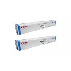 Pachet Cartuse Toner Original Canon 2x C-EXV28C Cyan 76000 pagini si stick USB