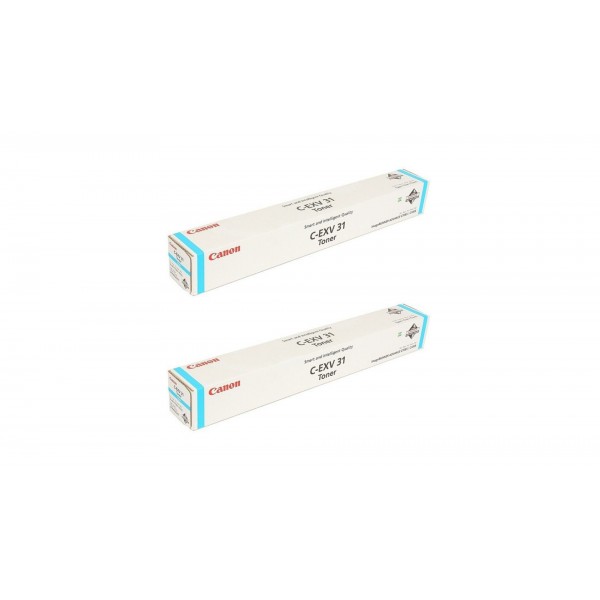 Pachet Cartuse Toner Original Canon 2x C-EXV31C Cyan 104000 pagini si stick USB