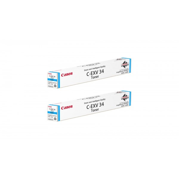 Pachet Cartuse Toner Original Canon 2x C-EXV34C Cyan 38000 pagini si stick USB