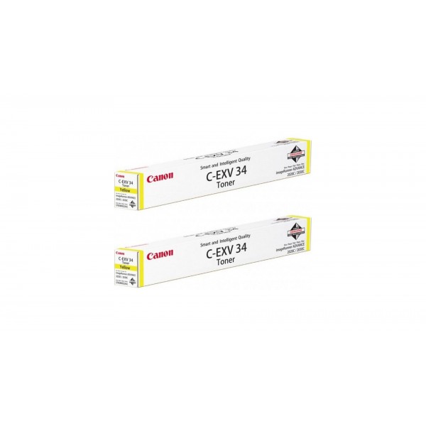 Pachet Cartuse Toner Original Canon 2x C-EXV34Y Galben 38000 pagini si stick USB