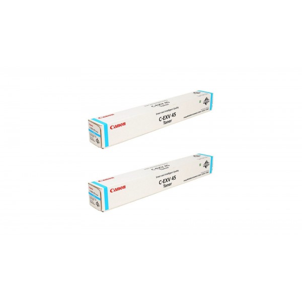 Pachet Cartuse Toner Original Canon 2x C-EXV45C Cyan 104000 pagini si stick USB