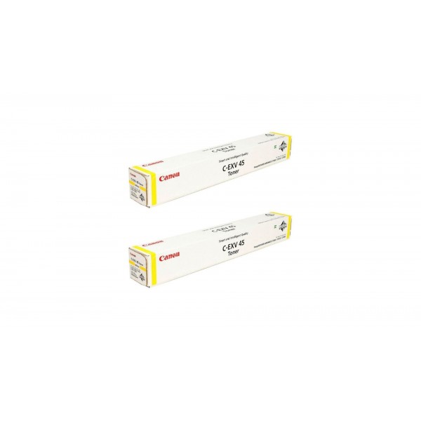 Pachet Cartuse Toner Original Canon 2x C-EXV45Y Galben 104000 pagini si stick USB