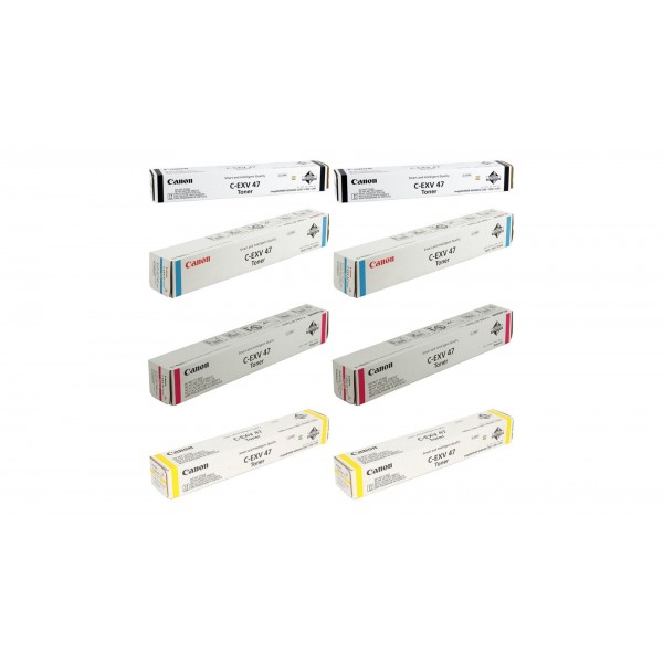 Pachet Cartuse Toner Original Canon 2x C-EXV47B Negru, 2x C-EXV47C Cyan, 2x C-EXV47M Magenta, 2x C-EXV47Y Galben, 167000 pagini si stick USB