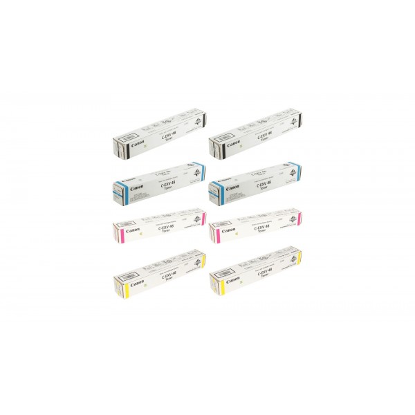 Pachet Cartuse Toner Original Canon 2x C-EXV48B Negru, 2x C-EXV48C Cyan, 2x C-EXV48M Magenta, 2x C-EXV48Y Galben, 102000 pagini si stick USB
