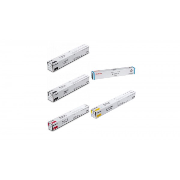Pachet Cartuse Toner Original Canon 2x C-EXV51B Negru, 1x C-EXV51C Cyan, 1x C-EXV51M Magenta, 1x C-EXV51Y Galben, 318000 pagini si stick USB
