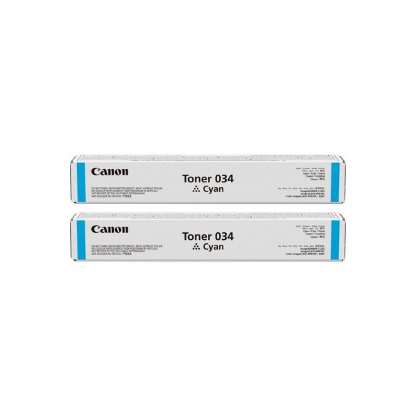 Pachet Cartuse Toner Original Canon 2x 034C Cyan 14600 pagini si stick USB