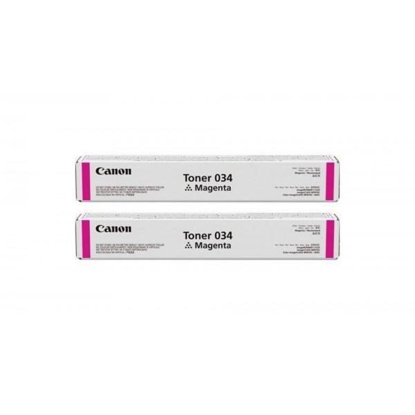Pachet Cartuse Toner Original Canon 2x 034M Magenta 14600 pagini si stick USB