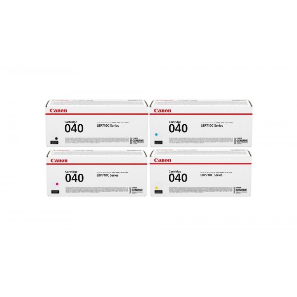 Pachet Cartuse Toner Original Canon 1x CRG-040B Negru, 1x CRG-040C Cyan, 1x CRG-040M Magenta, 1x CRG-040Y Galben, 22500 pagini si stick USB
