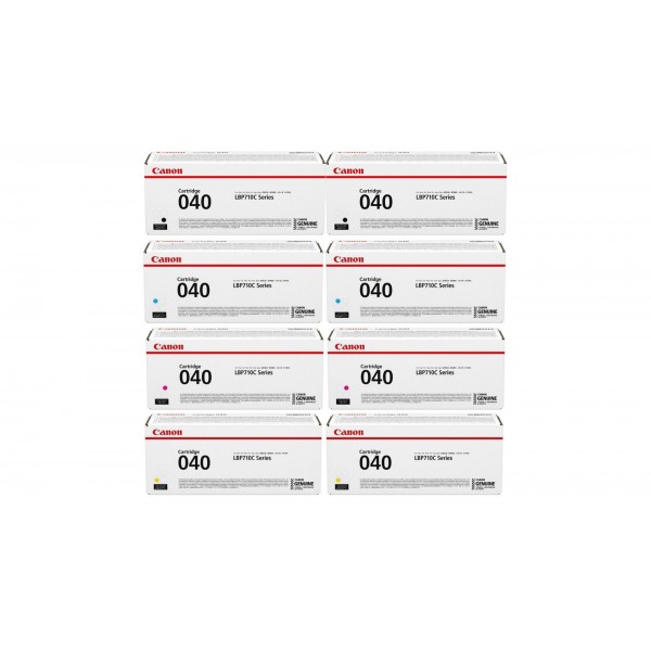 Pachet Cartuse Toner Original Canon 2x CRG-040B Negru, 2x CRG-040C Cyan, 2x CRG-040M Magenta, 2x CRG-040Y Galben, 45000 pagini si stick USB