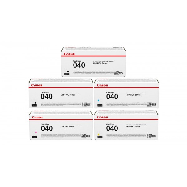 Pachet Cartuse Toner Original Canon 2x CRG-040B Negru, 1x CRG-040C Cyan, 1x CRG-040M Magenta, 1x CRG-040Y Galben, 28800 pagini si stick USB