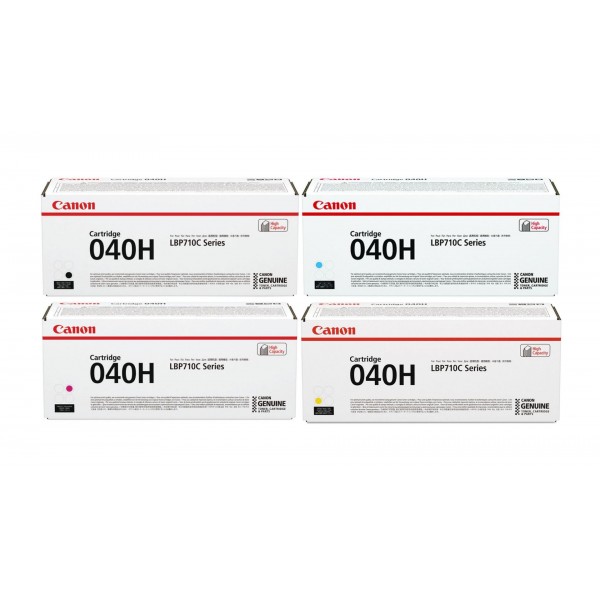 Pachet Cartuse Toner Original Canon 1x CRG-040HB Negru, 1x CRG-040HC Cyan, 1x CRG-040HM Magenta, 1x CRG-040HY Galben, 42500 pagini si stick USB
