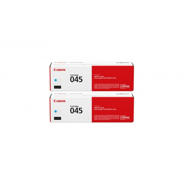 Pachet Cartuse Toner Original Canon 2x CRG-045C Cyan 2600 pagini si stick USB