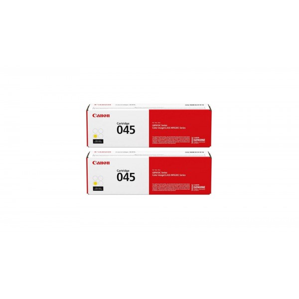 Pachet Cartuse Toner Original Canon 2x CRG-045Y Galben 2600 pagini si stick USB
