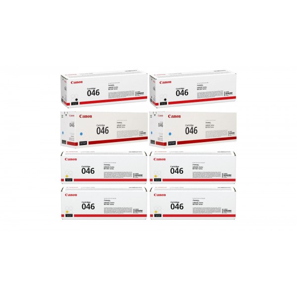Pachet Cartuse Toner Original Canon 2x CRG-046B Negru, 2x CRG-046C Cyan, 2x CRG-046M Magenta, 2x CRG-046Y Galben, 18200 pagini si stick USB