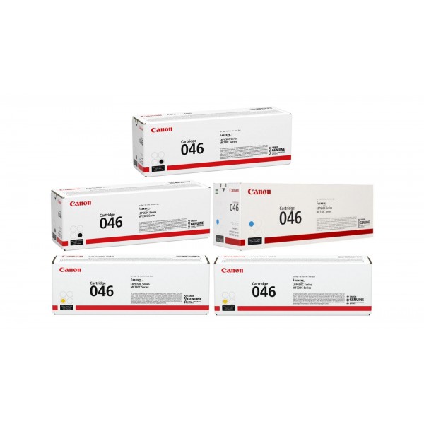 Pachet Cartuse Toner Original Canon 2x CRG-046B Negru, 1x CRG-046C Cyan, 1x CRG-046M Magenta, 1x CRG-046Y Galben, 11300 pagini si stick USB