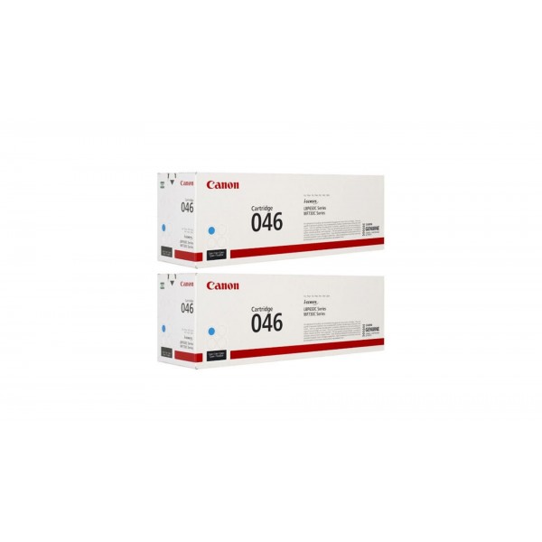 Pachet Cartuse Toner Original Canon 2x CRG-046C Cyan 4600 pagini si stick USB