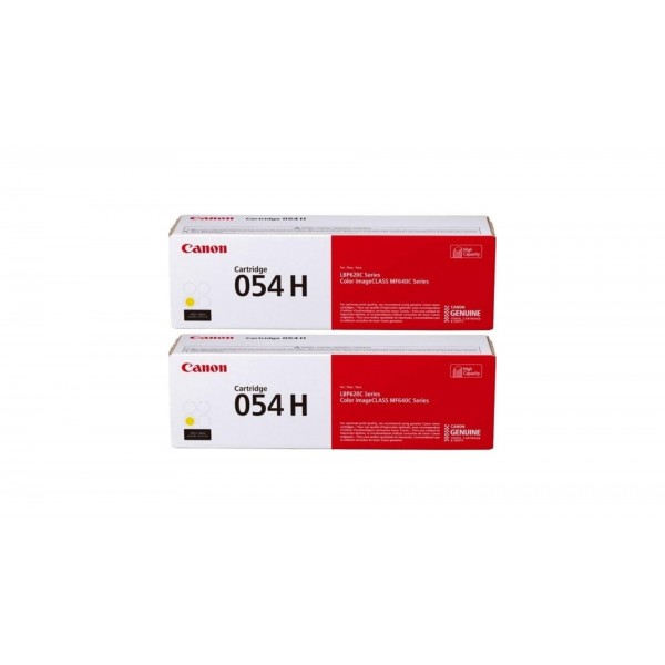 Pachet Cartuse Toner Original Canon 2x CRG054HY Galben 4600 pagini si stick USB