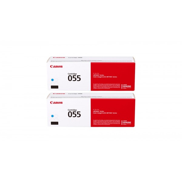 Pachet Cartuse Toner Original Canon 2x CRG055C Cyan 4200 pagini si stick USB