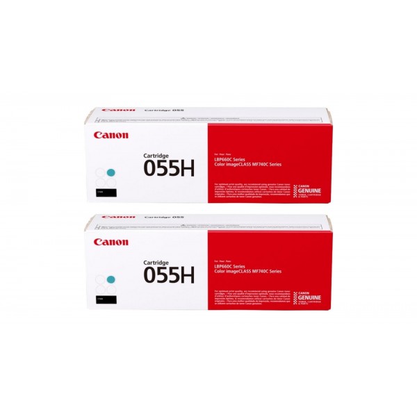 Pachet Cartuse Toner Original Canon 2x CRG055HC Cyan 11800 pagini si stick USB