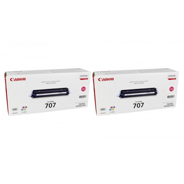 Pachet Cartuse Toner Original Canon 2x CRG-707M Magenta 4000 pagini si stick USB
