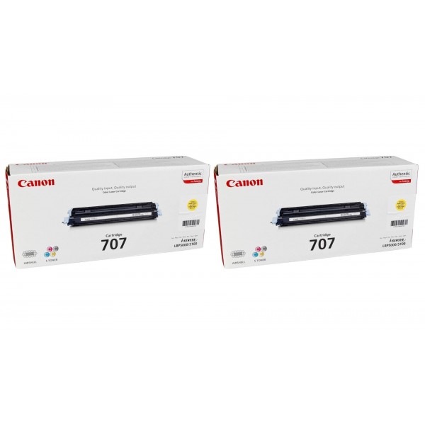 Pachet Cartuse Toner Original Canon 2x CRG-707Y Galben 4000 pagini si stick USB