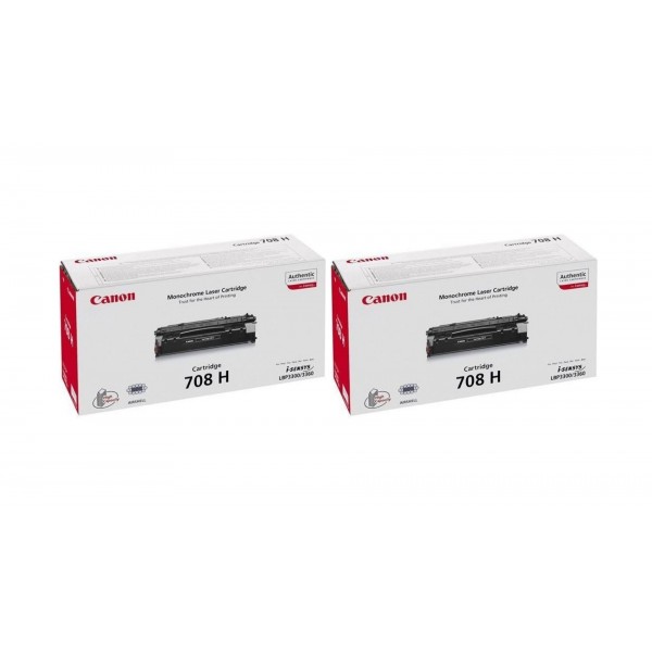 Pachet Cartuse Toner Original Canon 2x CRG-708HB Negru 12000 pagini si stick USB