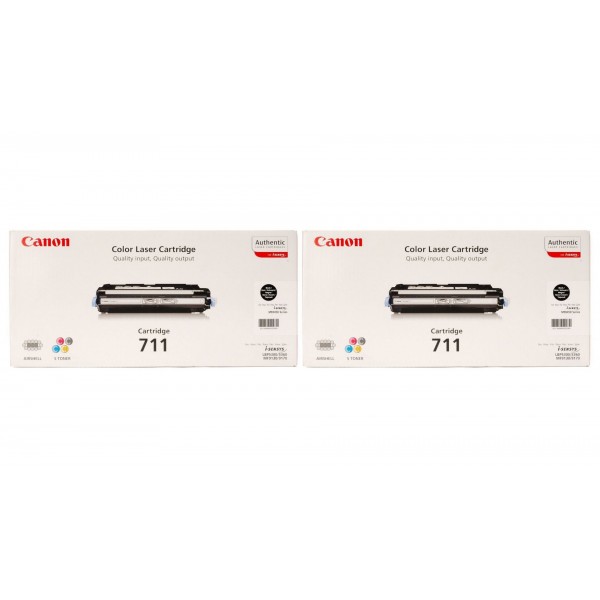 Pachet Cartuse Toner Original Canon 2x CRG-711B Negru 12000 pagini si stick USB