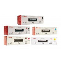 Pachet Cartuse Toner Original Canon 2x CRG-716B Negru, 1x CRG-716C Cyan, 1x CRG-716M Magenta, 1x CRG-716Y Galben, 9100 pagini si stick USB