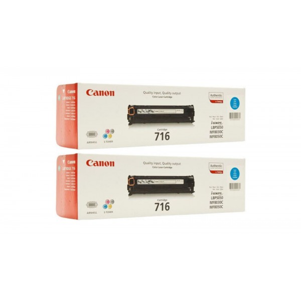 Pachet Cartuse Toner Original Canon 2x CRG-716C Cyan 3000 pagini si stick USB