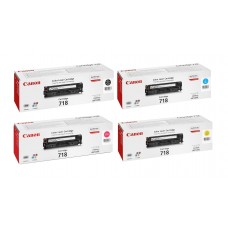 Pachet Cartuse Toner Original Canon 1x CRG-718B Negru, 1x CRG-718C Cyan, 1x CRG-718M Magenta, 1x CRG-718Y Galben, 12100 pagini si stick USB