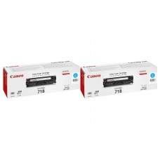 Pachet Cartuse Toner Original Canon 2x CRG-718C Cyan 5800 pagini si stick USB