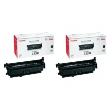 Pachet Cartuse Toner Original Canon 2x CRG-723HB Negru 20000 pagini si stick USB