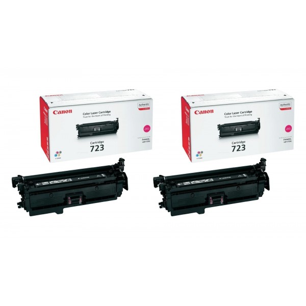Pachet Cartuse Toner Original Canon 2x CRG-723M Magenta 17000 pagini si stick USB