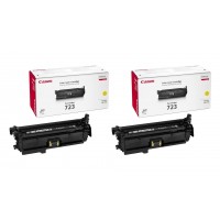 Pachet Cartuse Toner Original Canon 2x CRG-723Y Galben 17000 pagini si stick USB