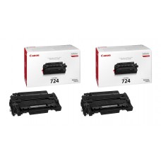 Pachet Cartuse Toner Original Canon 2x CRG-724B Negru 12000 pagini si stick USB
