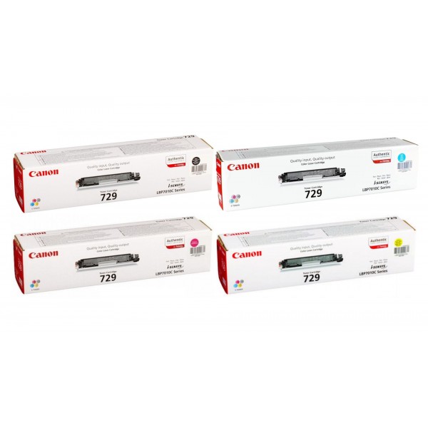 Pachet Cartuse Toner Original Canon 1x CRG-729B Negru, 1x CRG-729C Cyan, 1x CRG-729M Magenta, 1x CRG-729Y Galben, 4200 pagini si stick USB